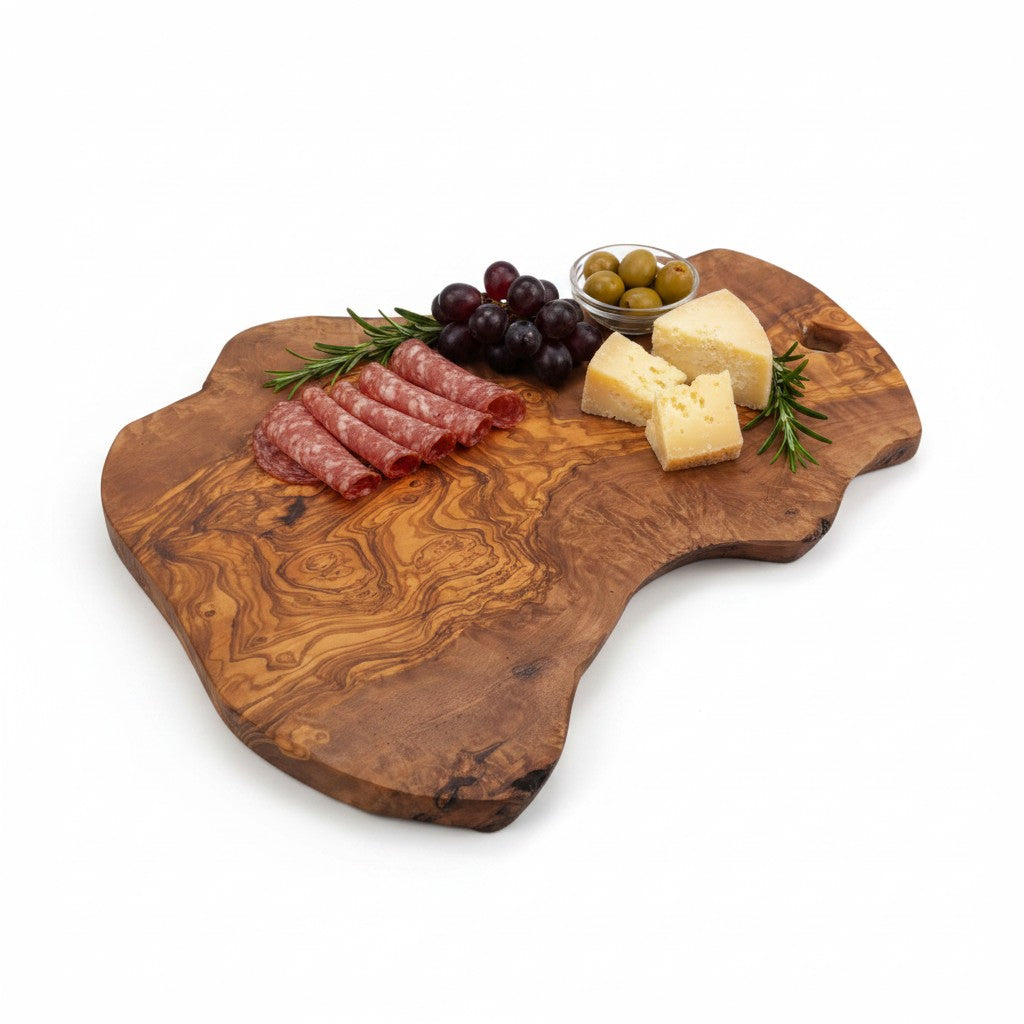 Handmade Olive Wood Freeform Charcuterie Board