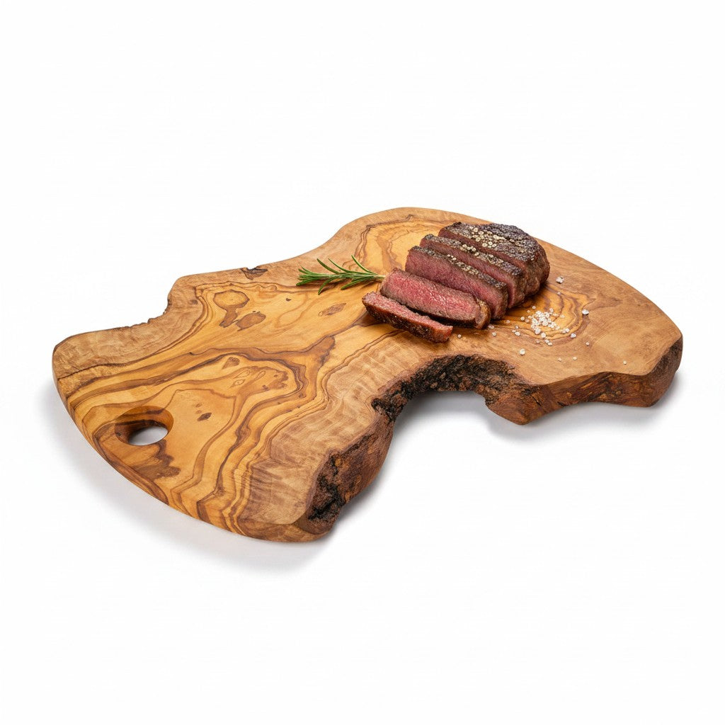 Handmade Olive Wood Freeform Charcuterie Board