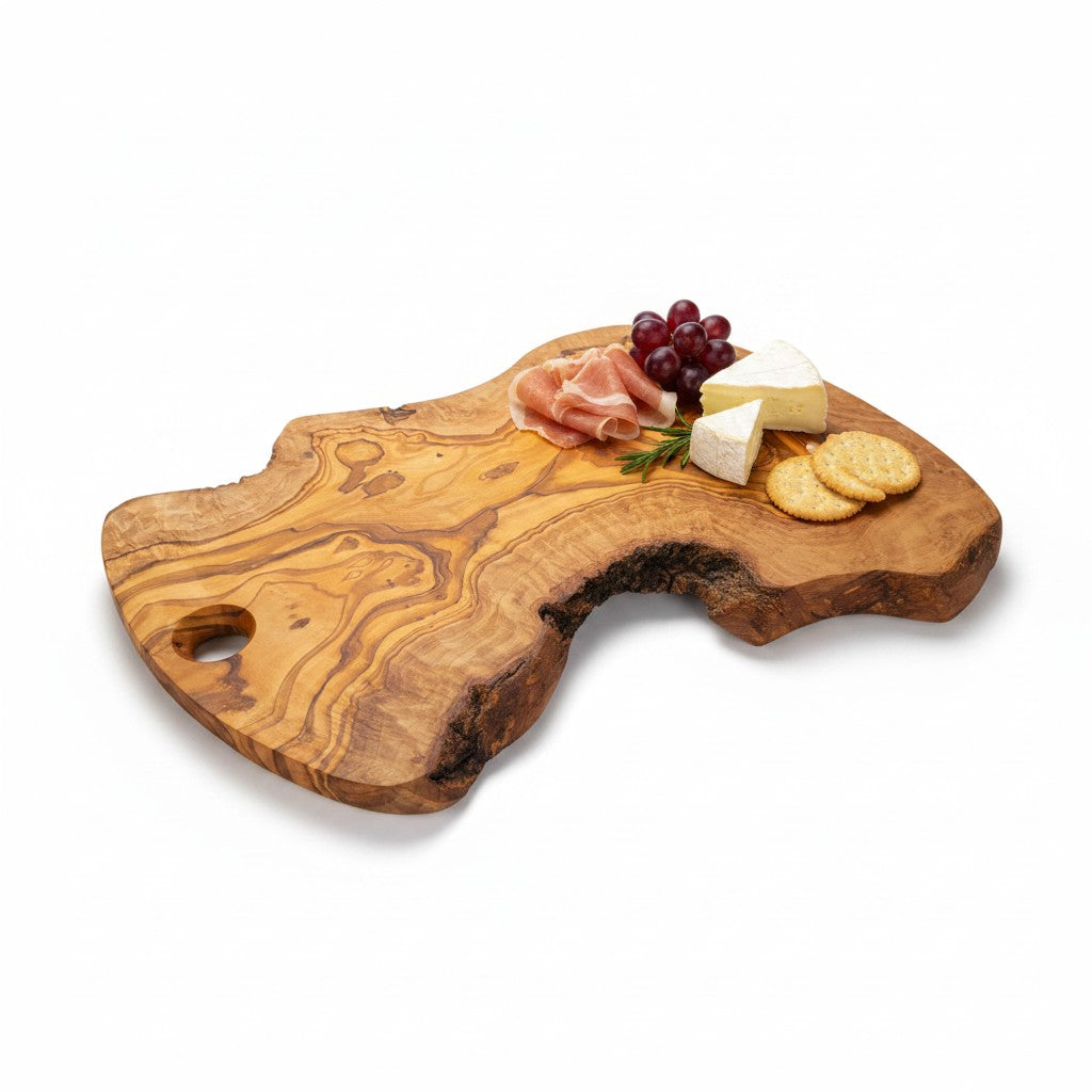 Handmade Olive Wood Freeform Charcuterie Board
