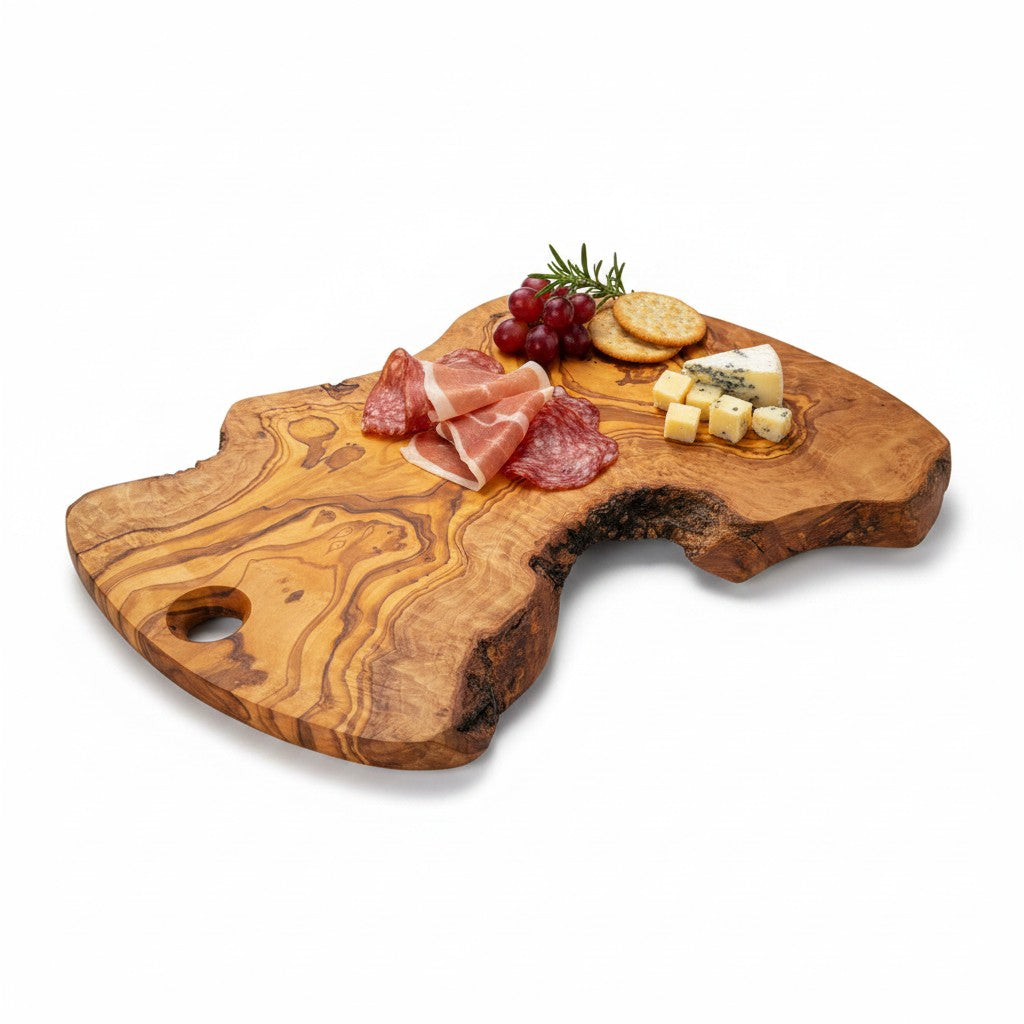 Handmade Olive Wood Freeform Charcuterie Board