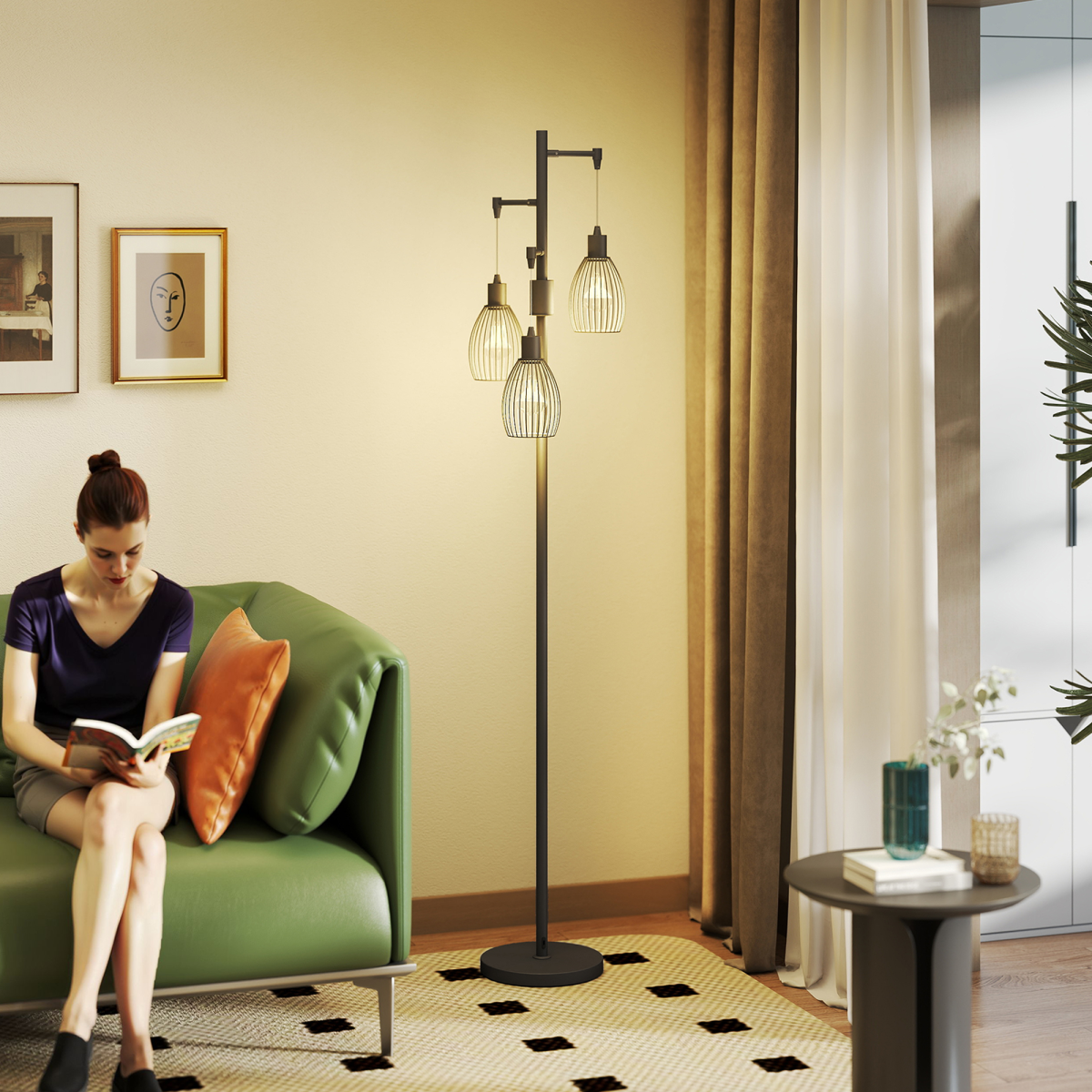 Industrial Floor Lamp - Black