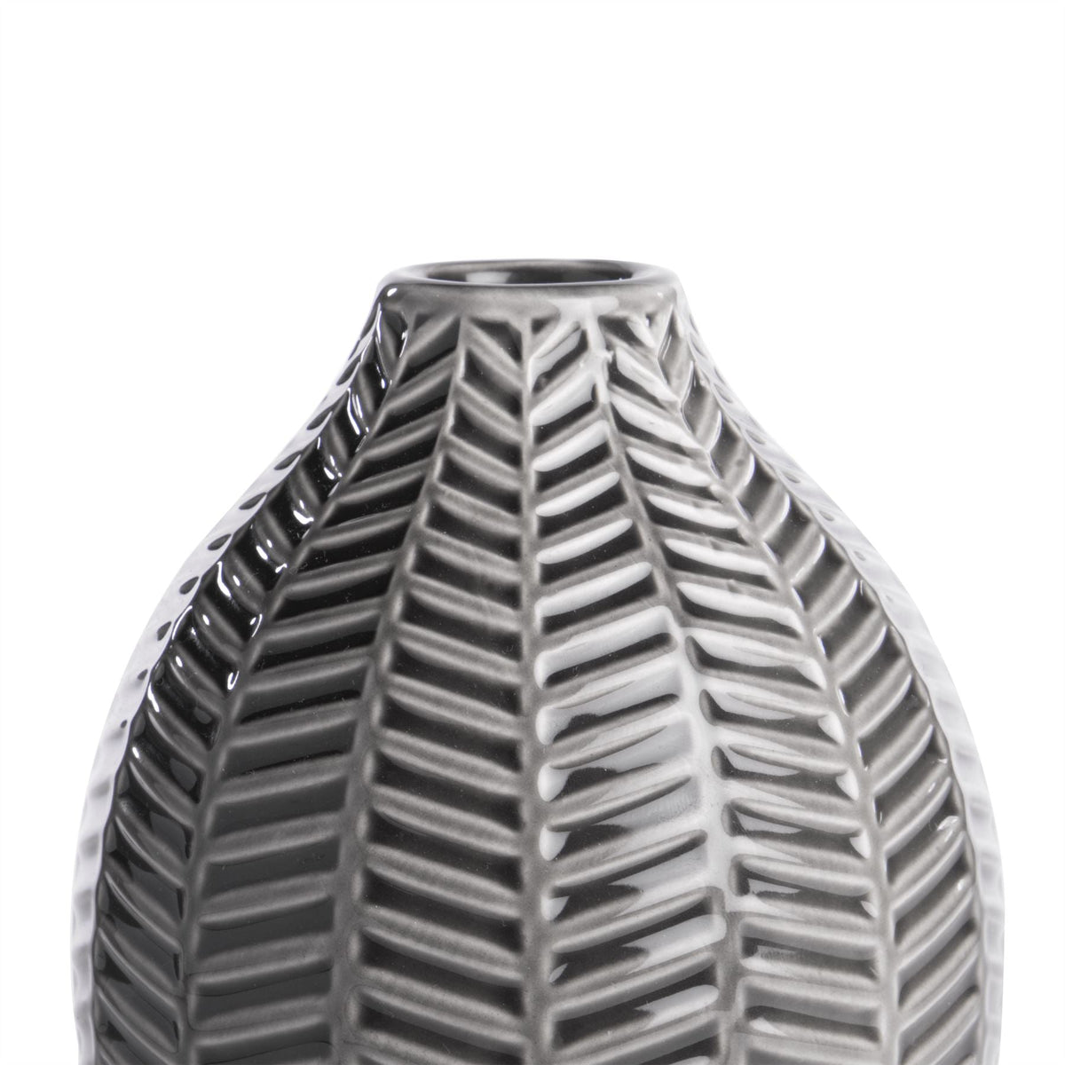 Grey Ceramic Leaf Inspired Vases - Set of 2