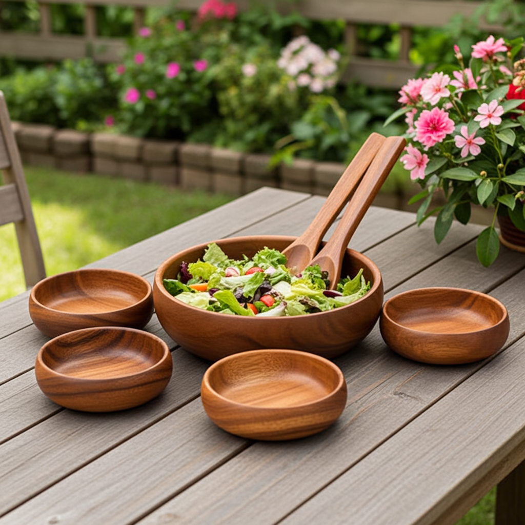 Acacia 7 Piece Salad Serving Set | Kora