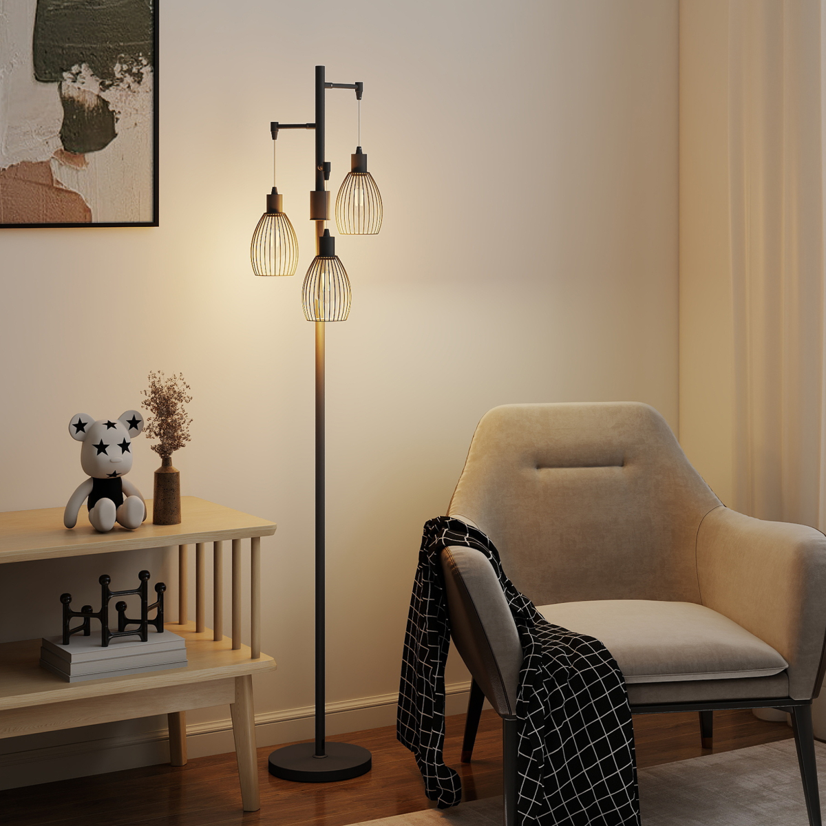 Industrial Floor Lamp - Black