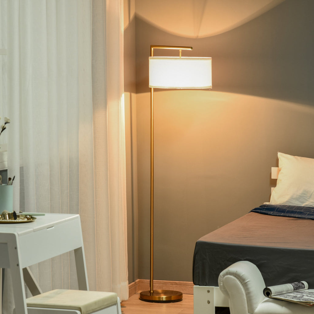 Floor Lamp with Linen Lampshade