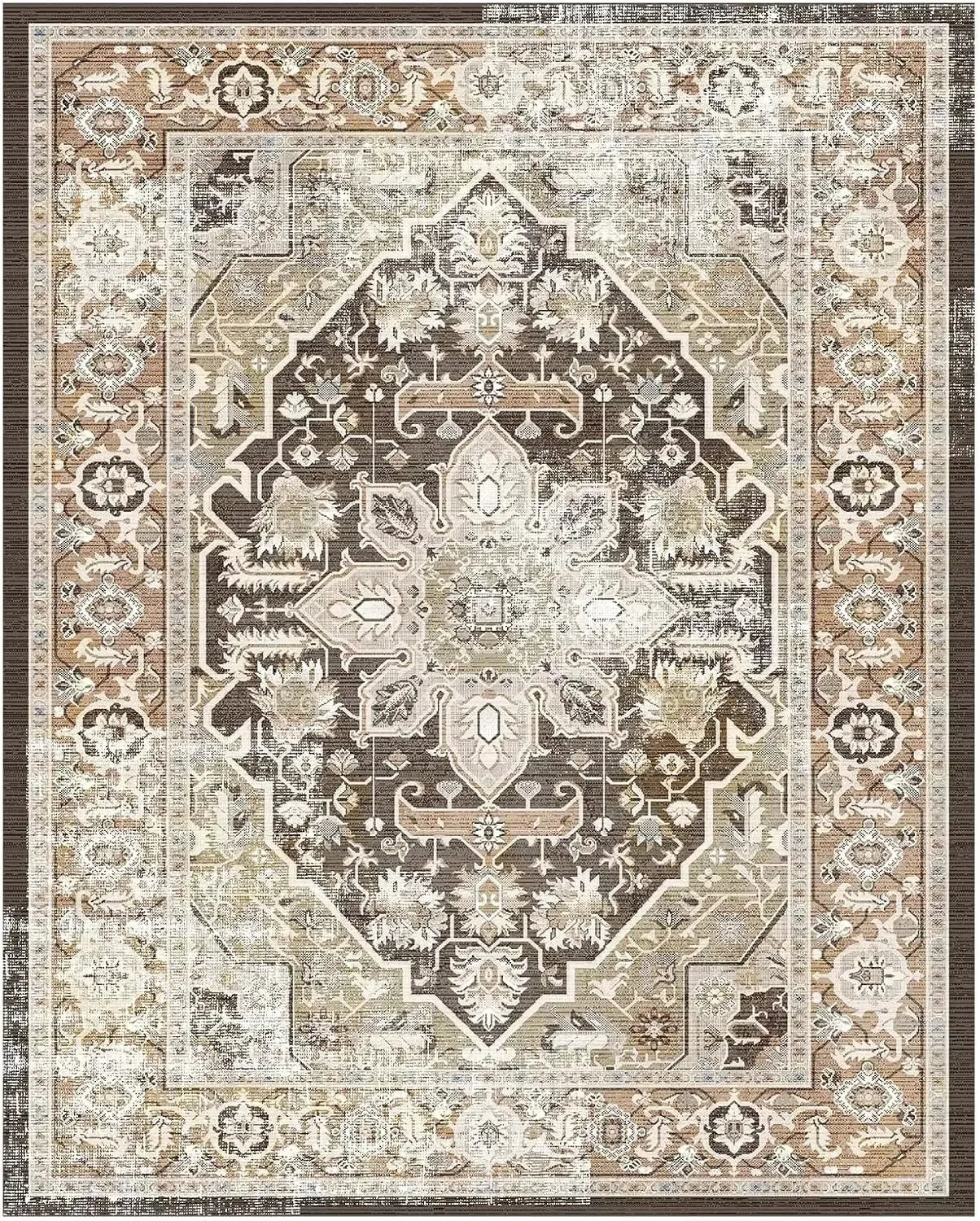 Soft Boho Carpet for Living Room Bedroom Restaurant Persian Rug Large Size Area Vintage Flower for Boys Girls and Adults Mat