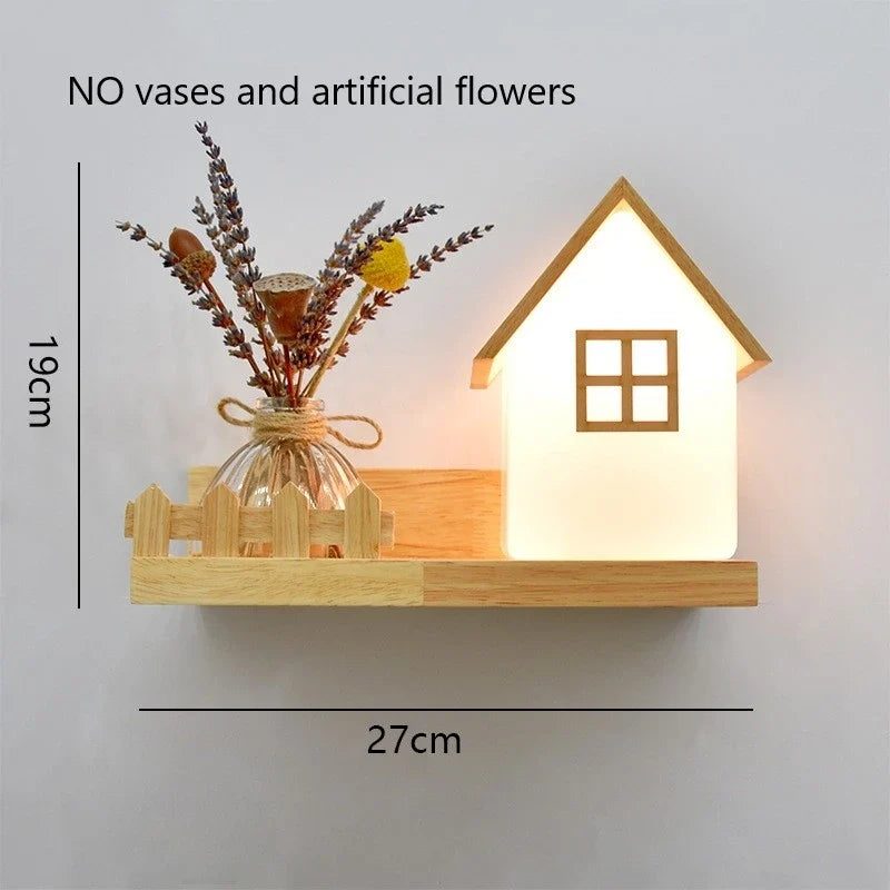 Modern Wooden LED Shelf Light