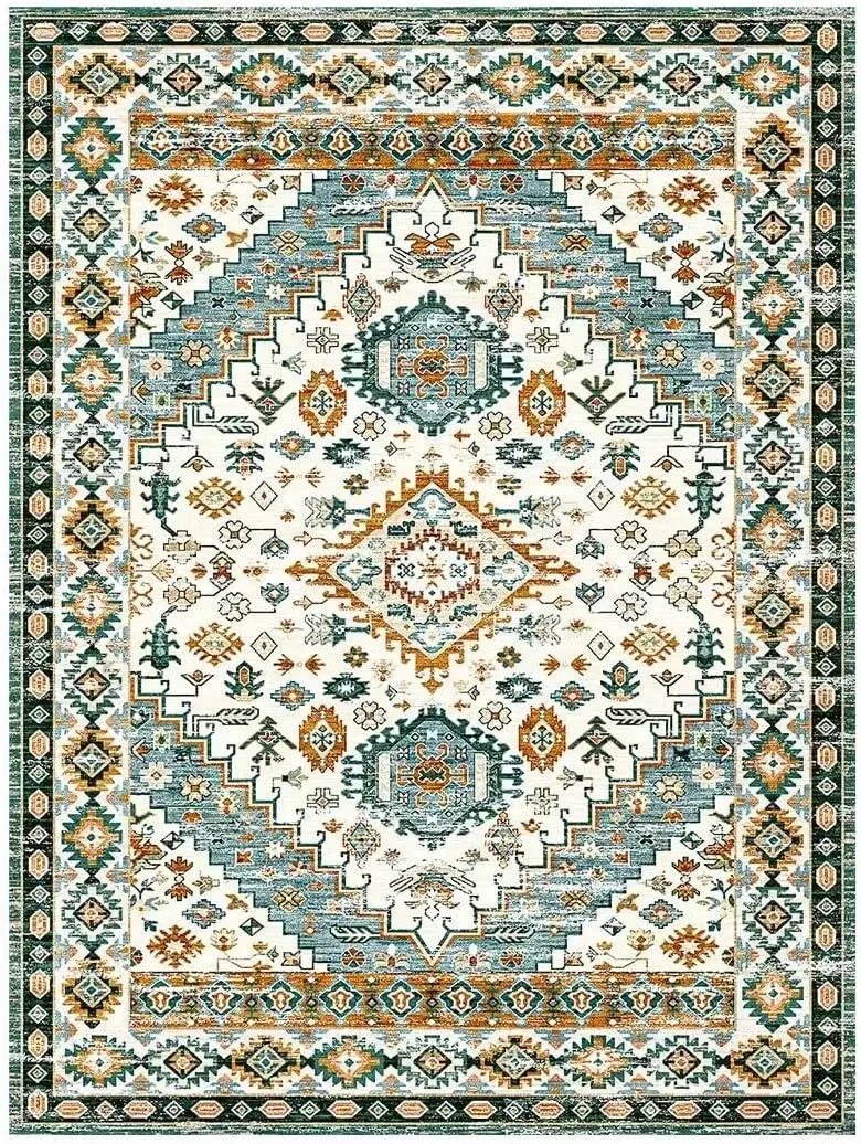 Soft Boho Carpet for Living Room Bedroom Restaurant Persian Rug Large Size Area Vintage Flower for Boys Girls and Adults Mat