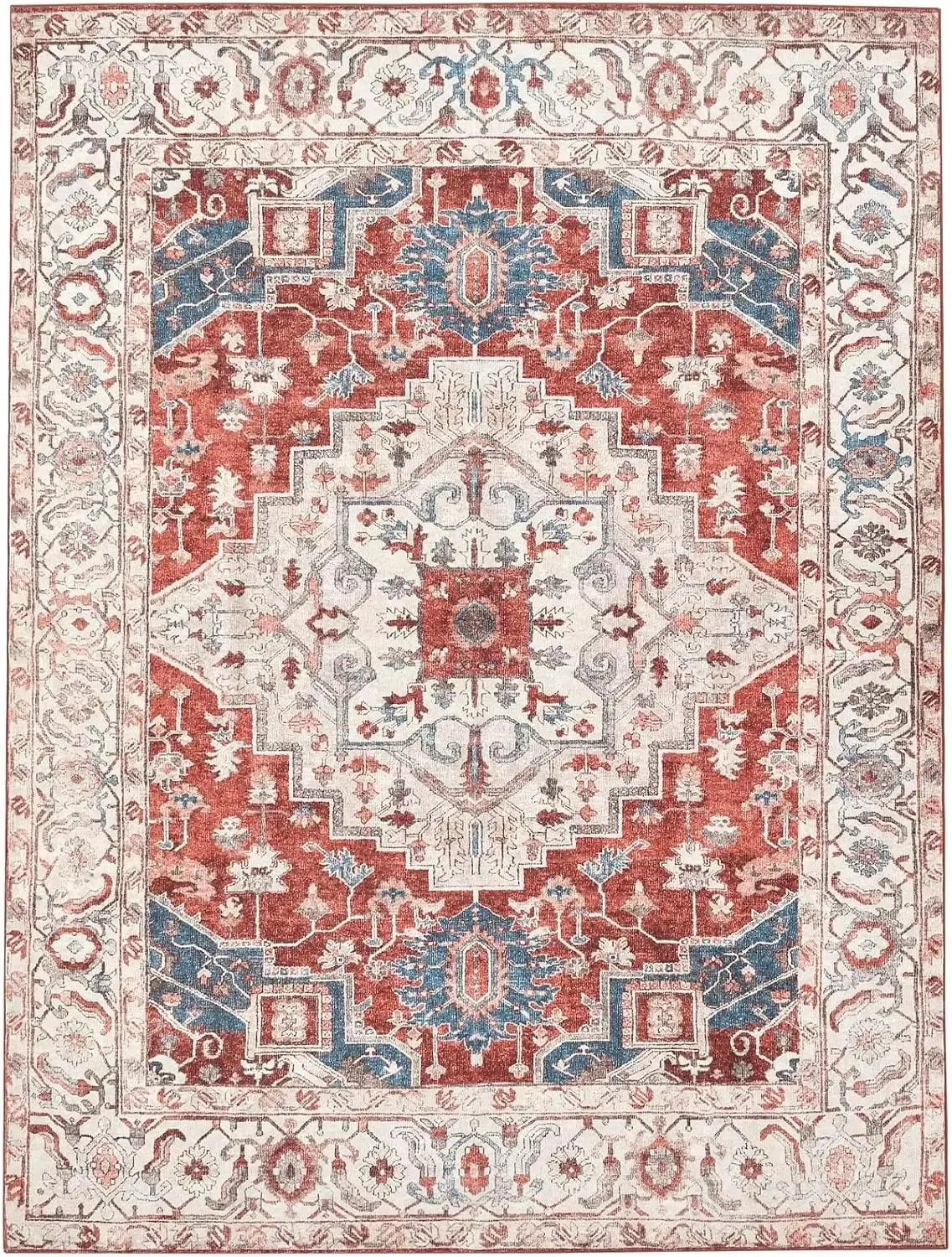 Soft Boho Carpet for Living Room Bedroom Restaurant Persian Rug Large Size Area Vintage Flower for Boys Girls and Adults Mat