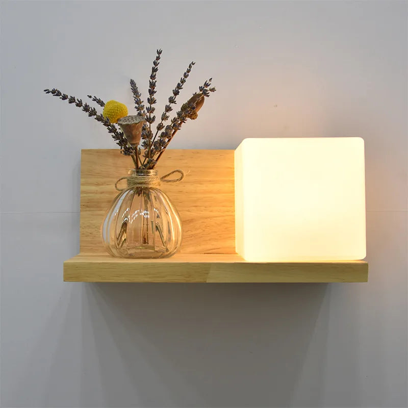 Modern Wooden LED Shelf Light