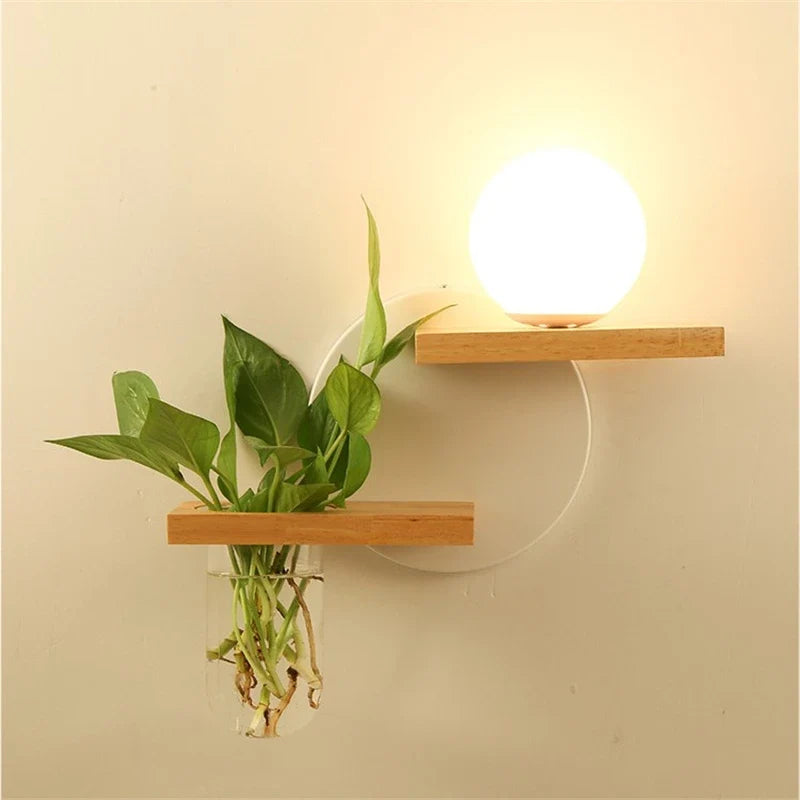 Modern Wooden LED Shelf Light