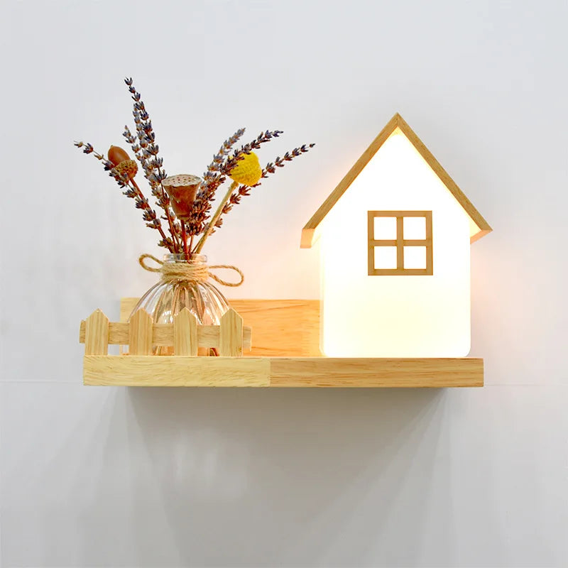Modern Wooden LED Shelf Light