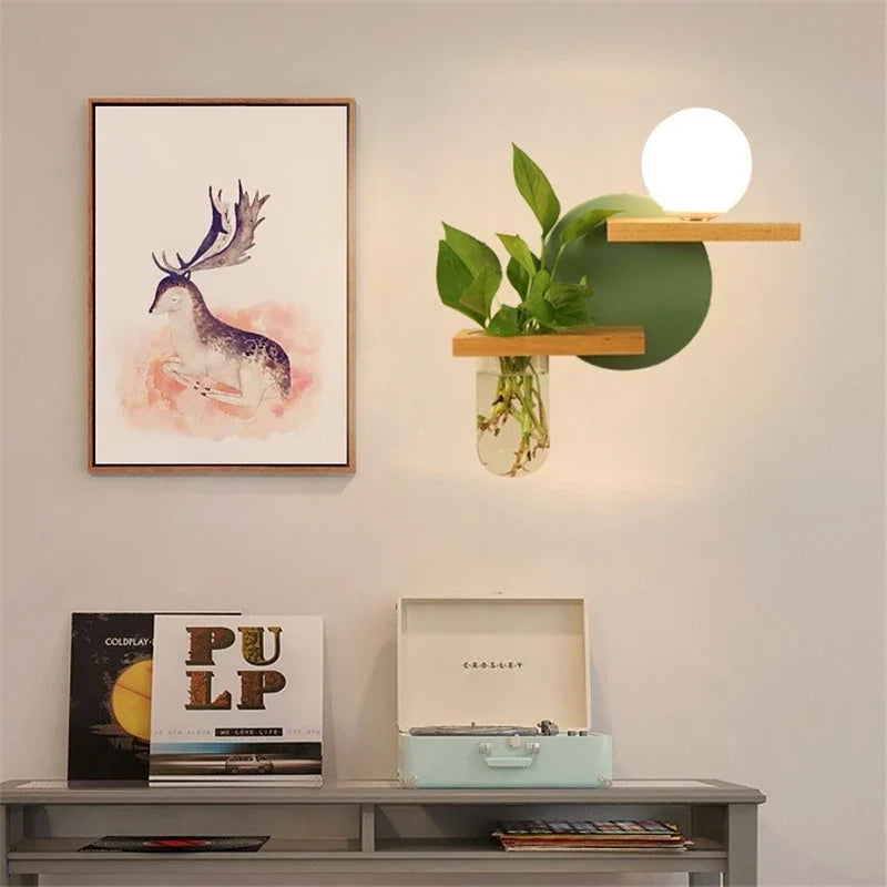 Modern Wooden LED Shelf Light