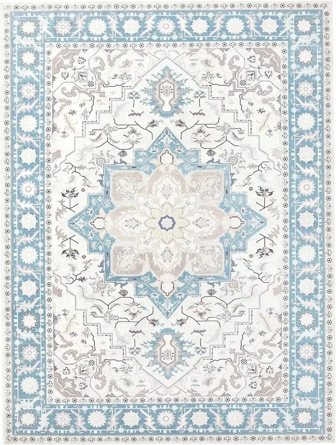 Soft Boho Carpet for Living Room Bedroom Restaurant Persian Rug Large Size Area Vintage Flower for Boys Girls and Adults Mat