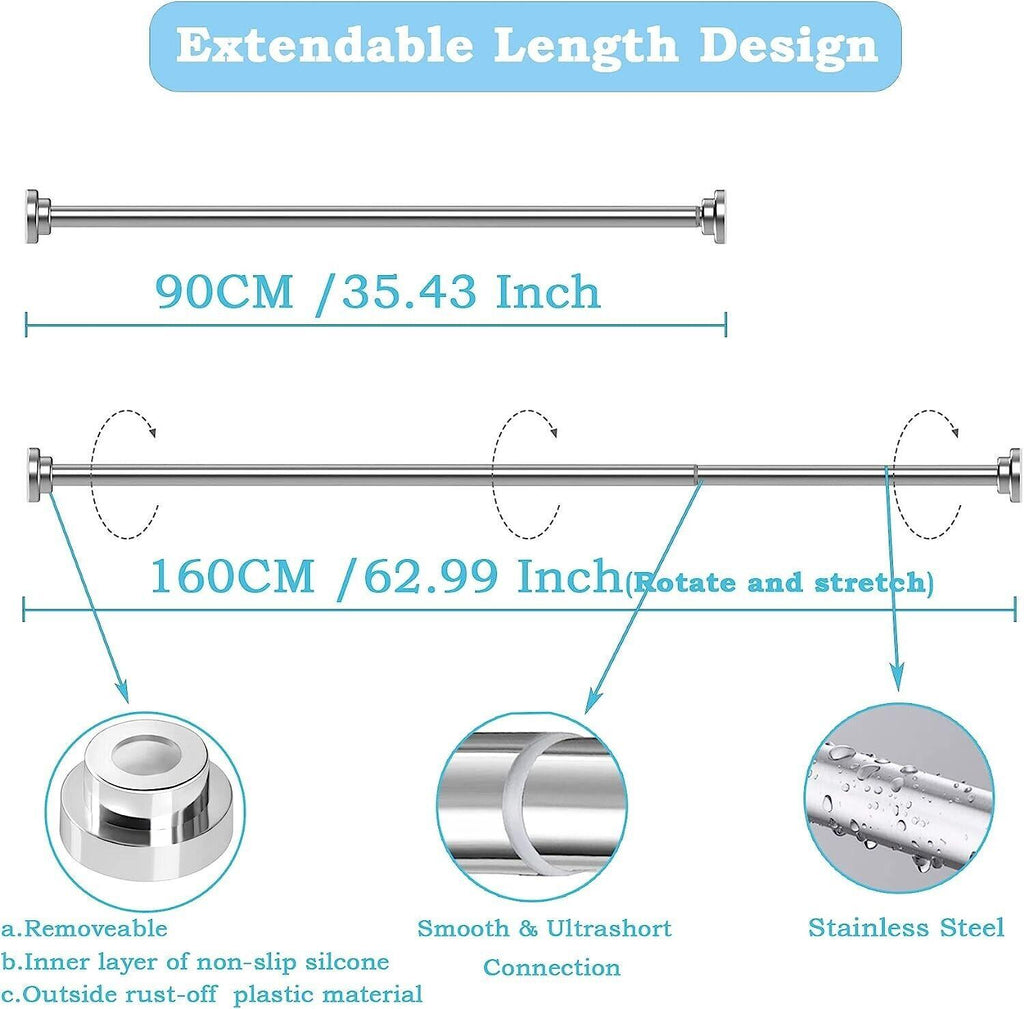 Tension Rod Shower Stainless Steel 90-160 cm