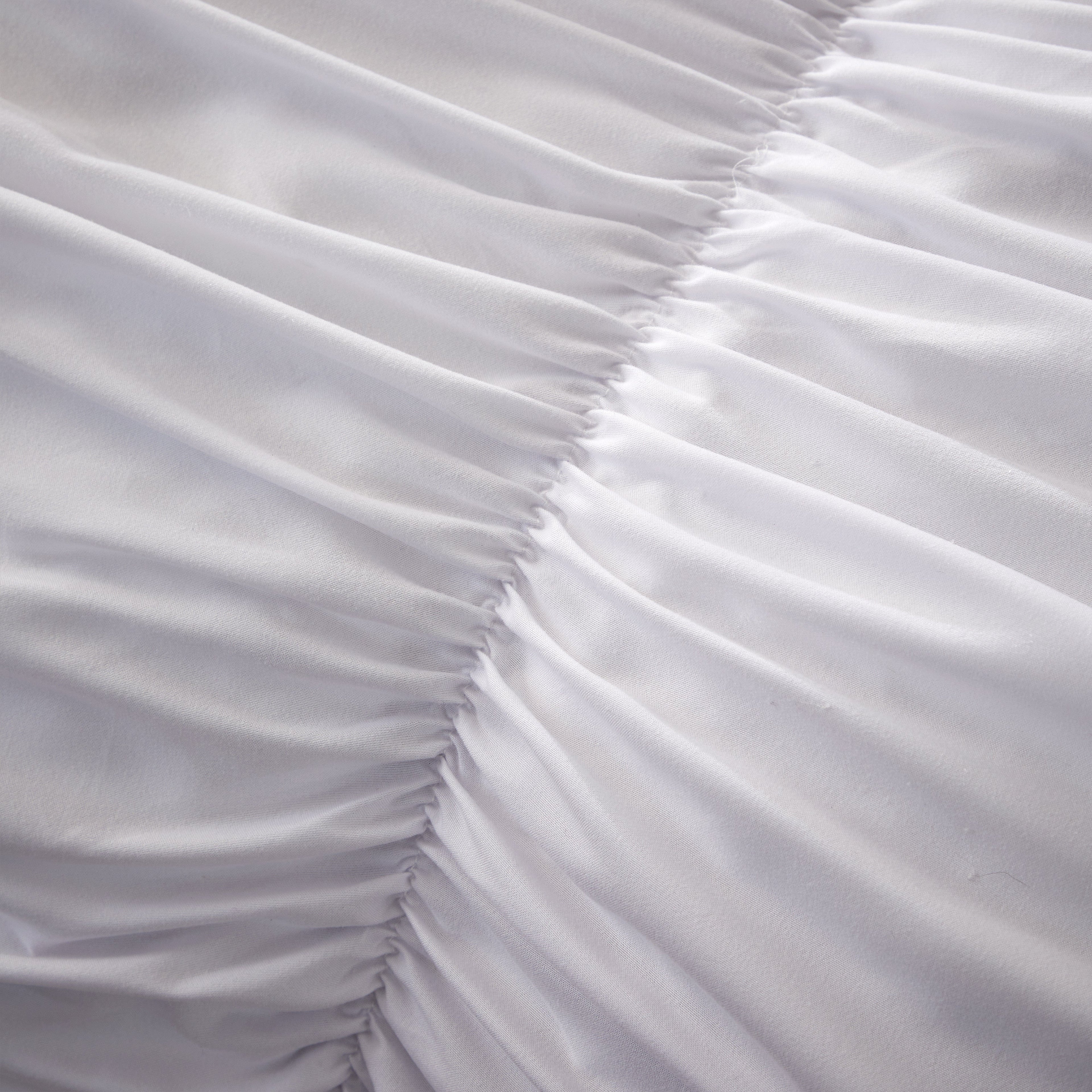 OLIVIA ROCCO Ruched White Microfibre Duvet Cover Set With Pillowcases